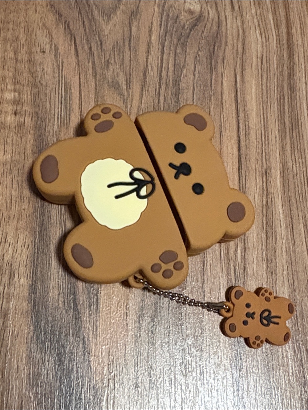 Cute Brown Bear Silicone AirPods Pro Case with Bear Charm